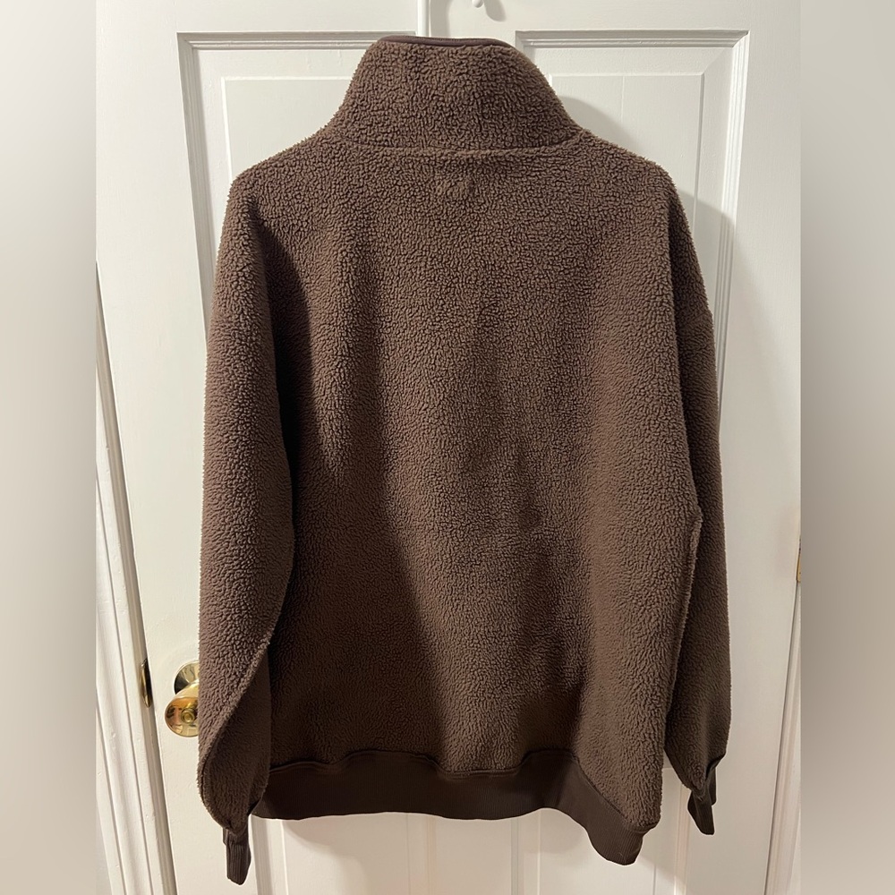 ANTHROPOLOGIE Chocolate Pilcro Half-Zip Pullover Sweatshirt - Picture 10 of 13